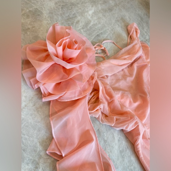 NEW House of CB Charla Soft Apricot Ruffle Mini Dress Size XS - Picture 5 of 17